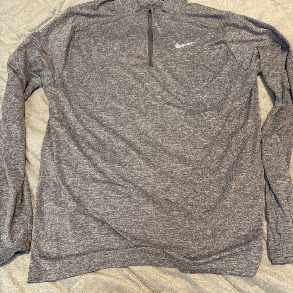 Nike Heather Gray Quarter-Zip Top